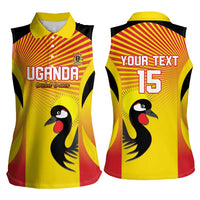 Custom Uganda Cricket Women Sleeveless Polo Shirt Go Cricket Cranes Go - Wonder Print Shop