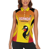Custom Uganda Cricket Women Sleeveless Polo Shirt Go Cricket Cranes Go - Wonder Print Shop