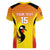 Custom Uganda Cricket Women V-Neck T-Shirt Go Cricket Cranes Go - Wonder Print Shop