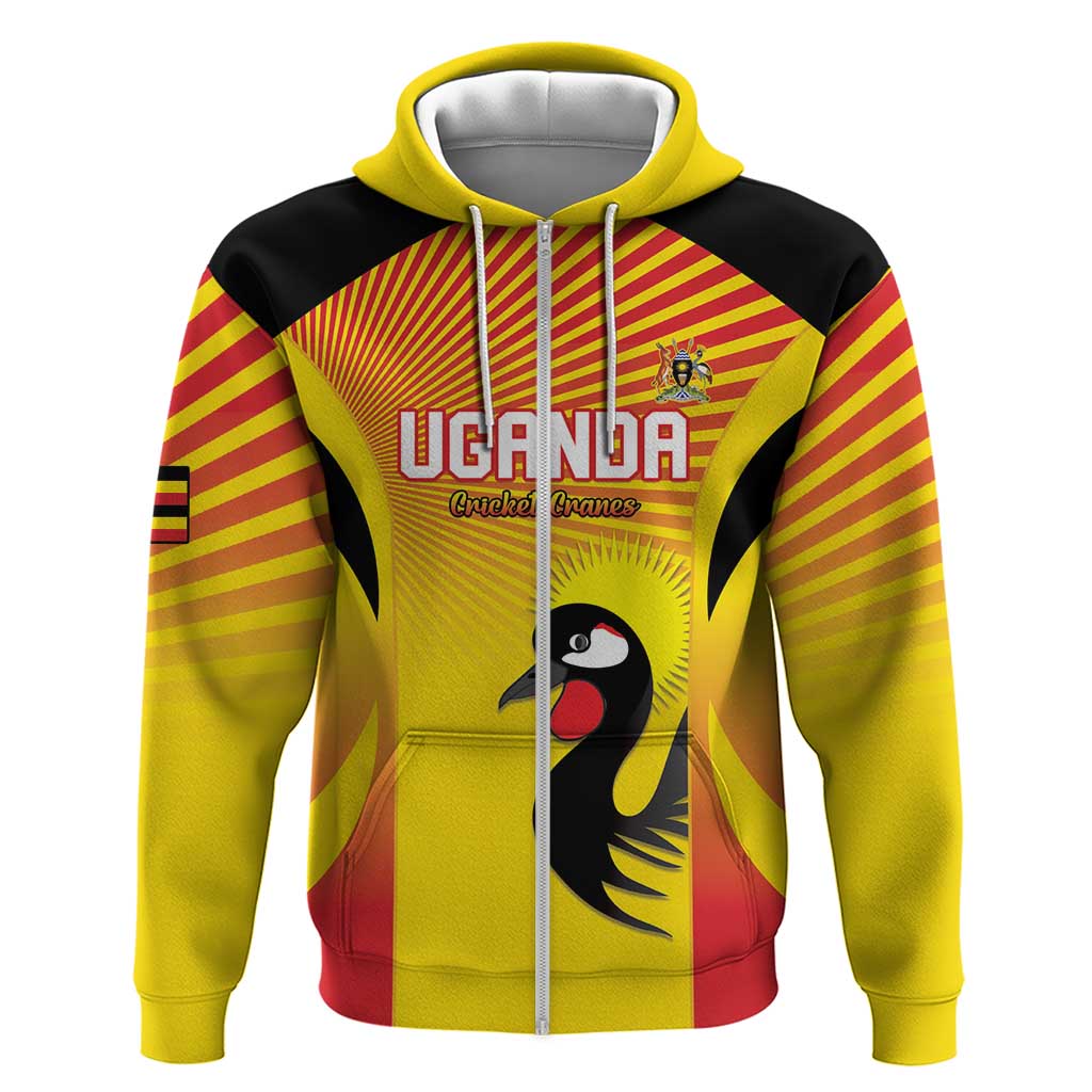 Custom Uganda Cricket Zip Hoodie Go Cricket Cranes Go - Wonder Print Shop