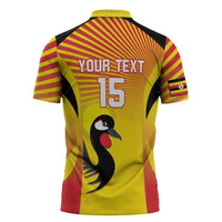 Custom Uganda Cricket Zipper Polo Shirt Go Cricket Cranes Go - Wonder Print Shop