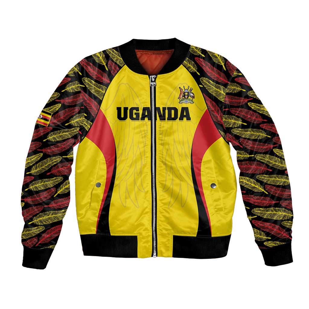Custom Uganda Cricket Bomber Jacket Go Cricket Cranes - Wonder Print Shop