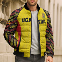 Custom Uganda Cricket Bomber Puffer Jacket Go Cricket Cranes - Wonder Print Shop