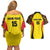 Custom Uganda Cricket Couples Matching Off Shoulder Short Dress and Hawaiian Shirt Go Cricket Cranes - Wonder Print Shop
