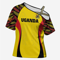 Custom Uganda Cricket Cross Shoulder Shirt Go Cricket Cranes - Wonder Print Shop