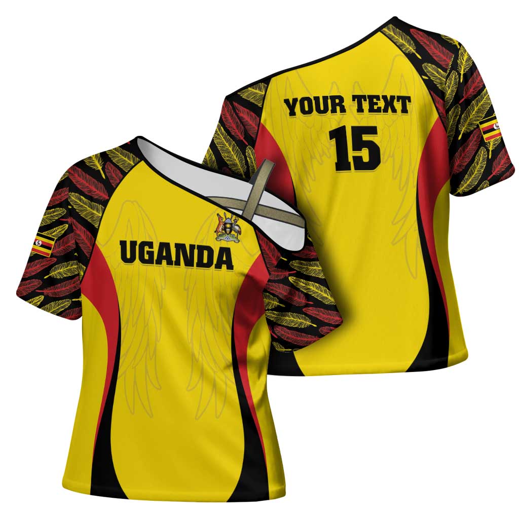 Custom Uganda Cricket Cross Shoulder Shirt Go Cricket Cranes - Wonder Print Shop