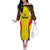 Custom Uganda Cricket Family Matching Off The Shoulder Long Sleeve Dress and Hawaiian Shirt Go Cricket Cranes - Wonder Print Shop