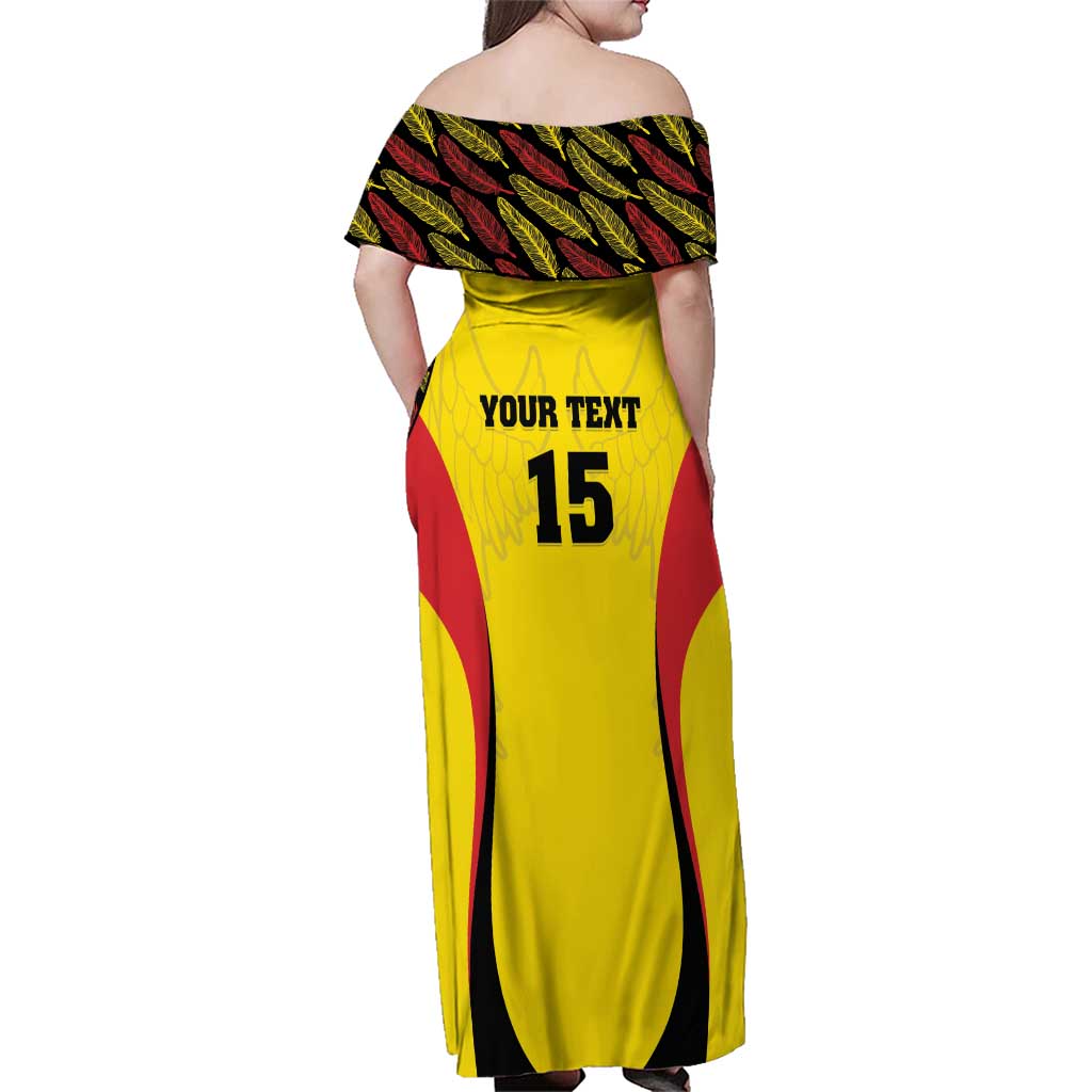 Custom Uganda Cricket Family Matching Off Shoulder Maxi Dress and Hawaiian Shirt Go Cricket Cranes - Wonder Print Shop