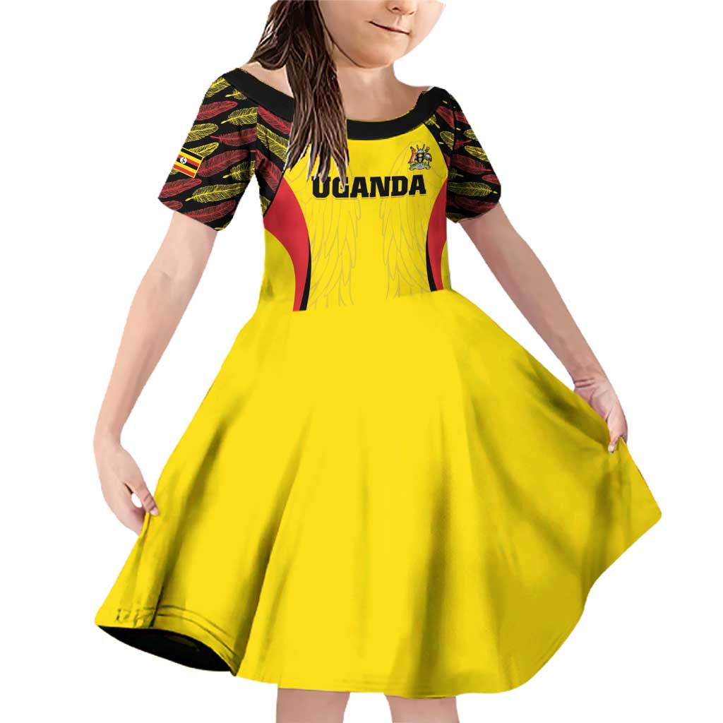 Custom Uganda Cricket Family Matching Off Shoulder Short Dress and Hawaiian Shirt Go Cricket Cranes - Wonder Print Shop
