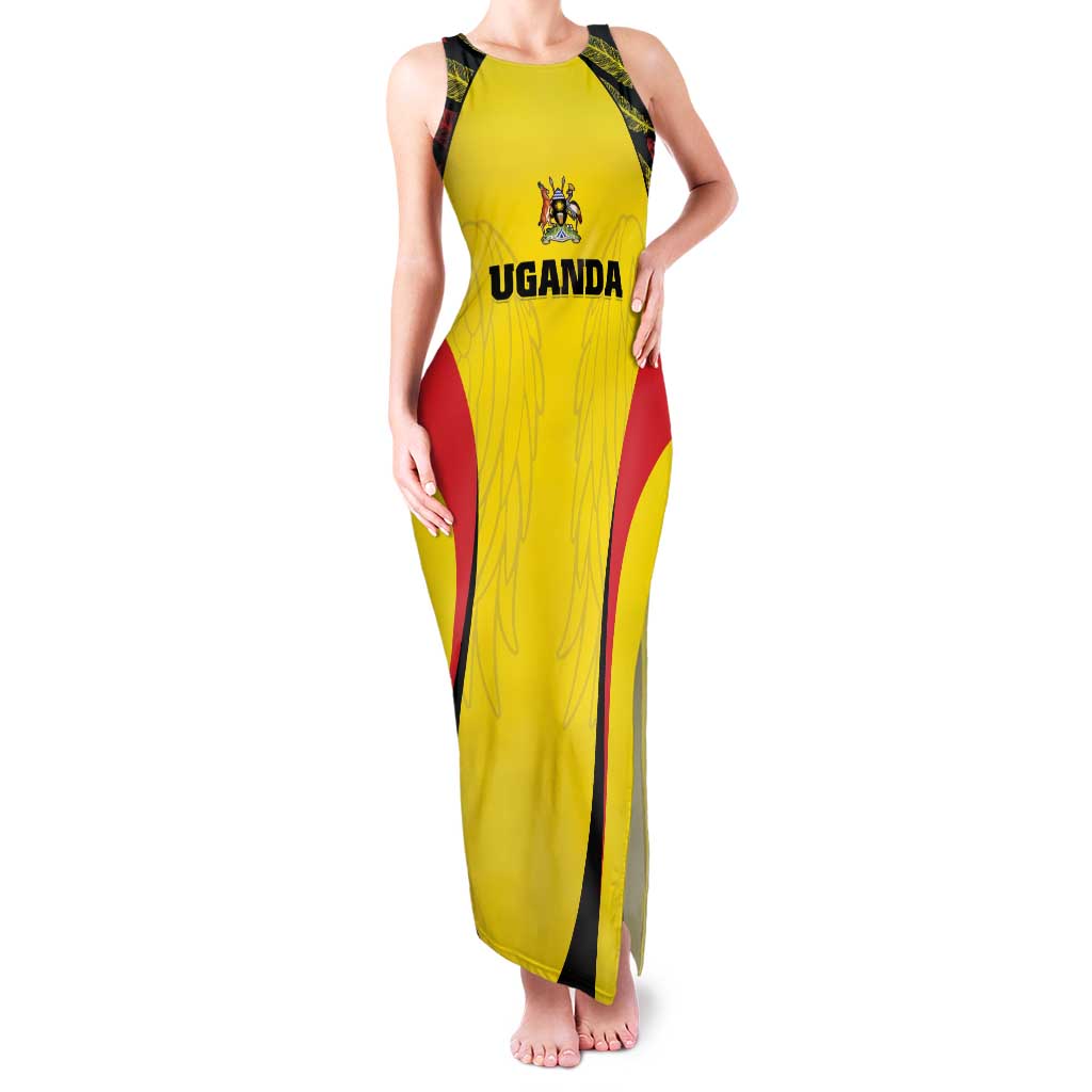 Custom Uganda Cricket Family Matching Tank Maxi Dress and Hawaiian Shirt Go Cricket Cranes - Wonder Print Shop