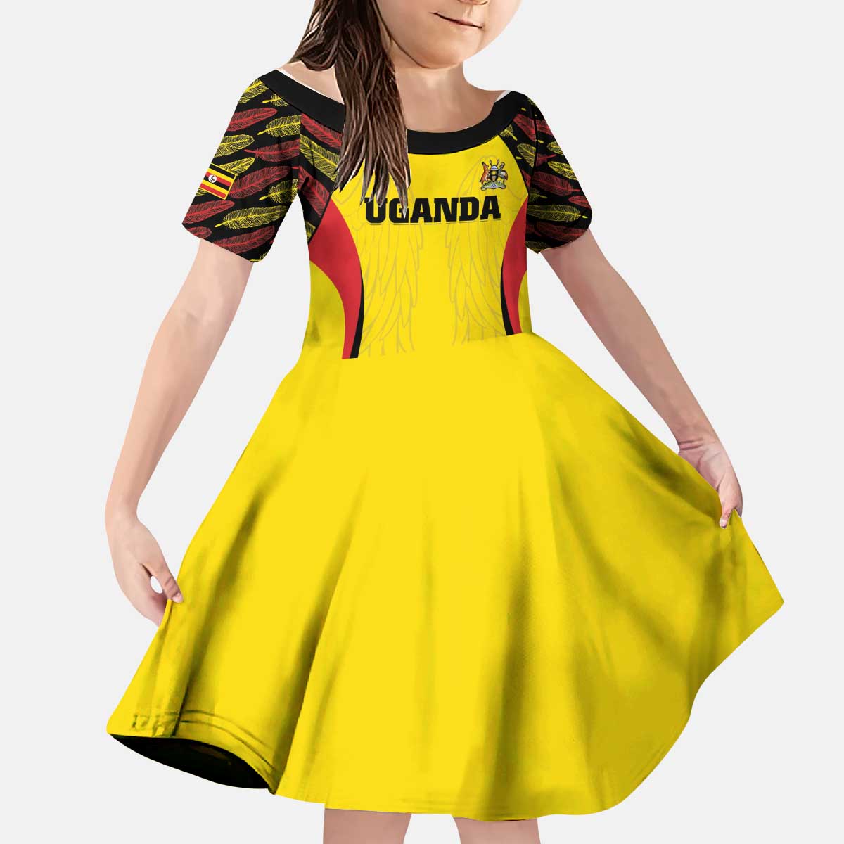 Custom Uganda Cricket Kid Short Sleeve Dress Go Cricket Cranes - Wonder Print Shop