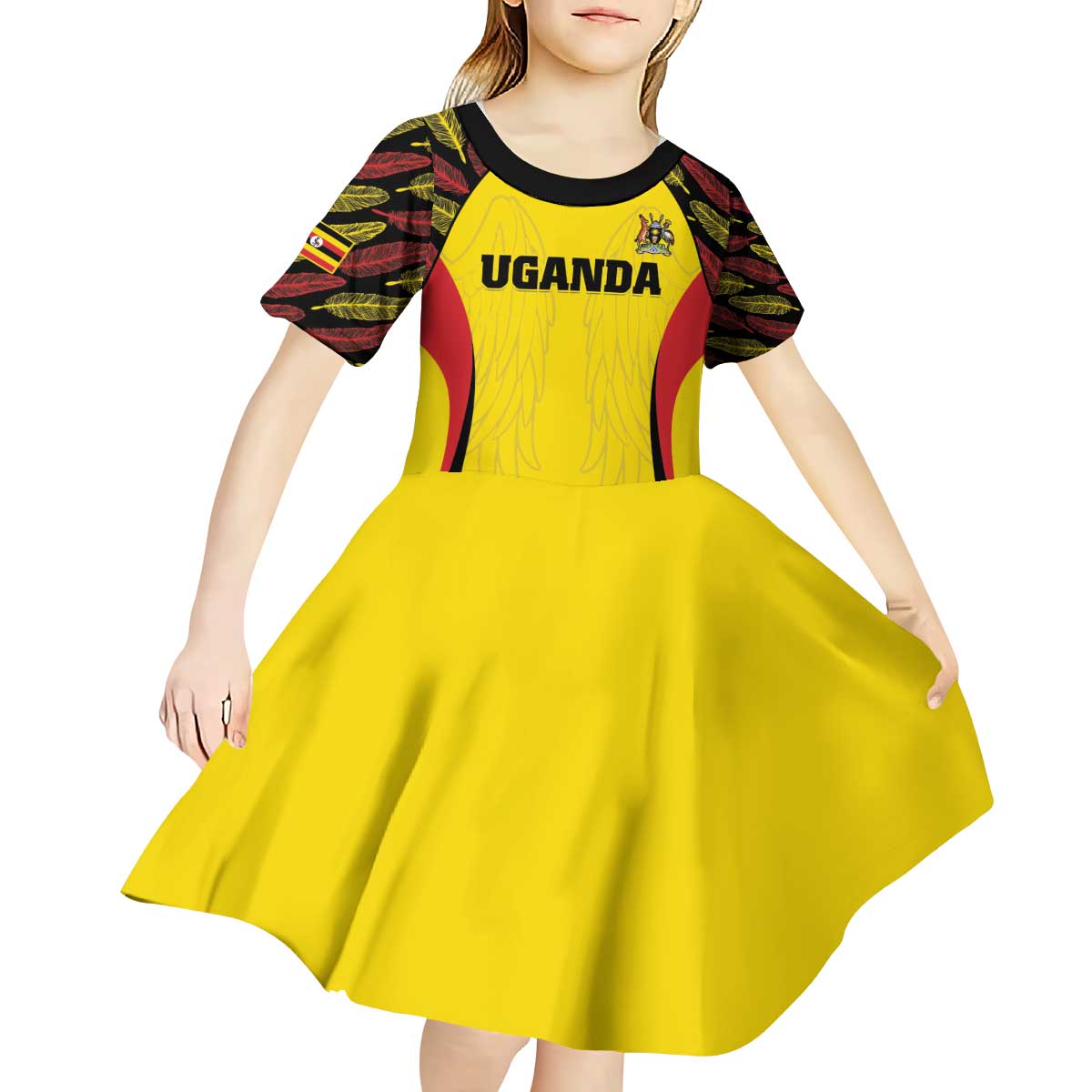 Custom Uganda Cricket Kid Short Sleeve Dress Go Cricket Cranes - Wonder Print Shop