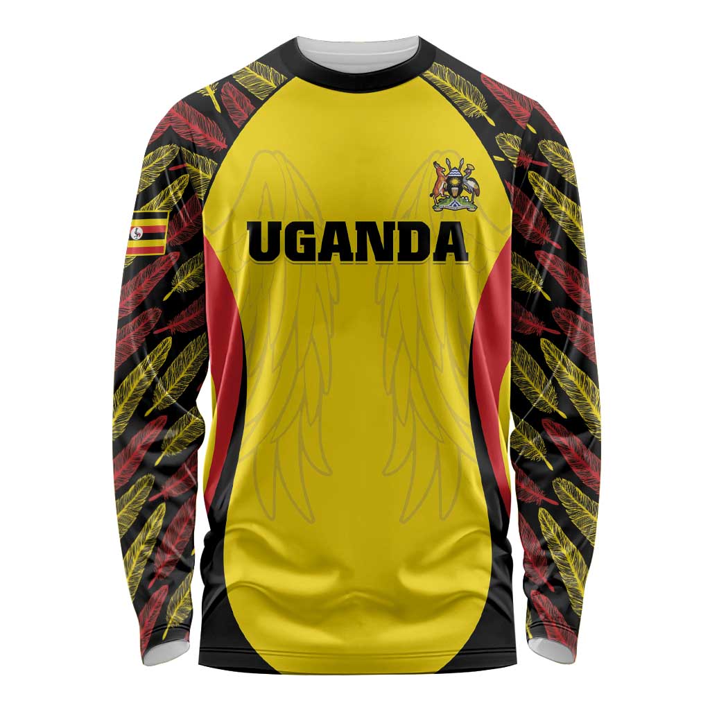 Custom Uganda Cricket Long Sleeve Shirt Go Cricket Cranes - Wonder Print Shop