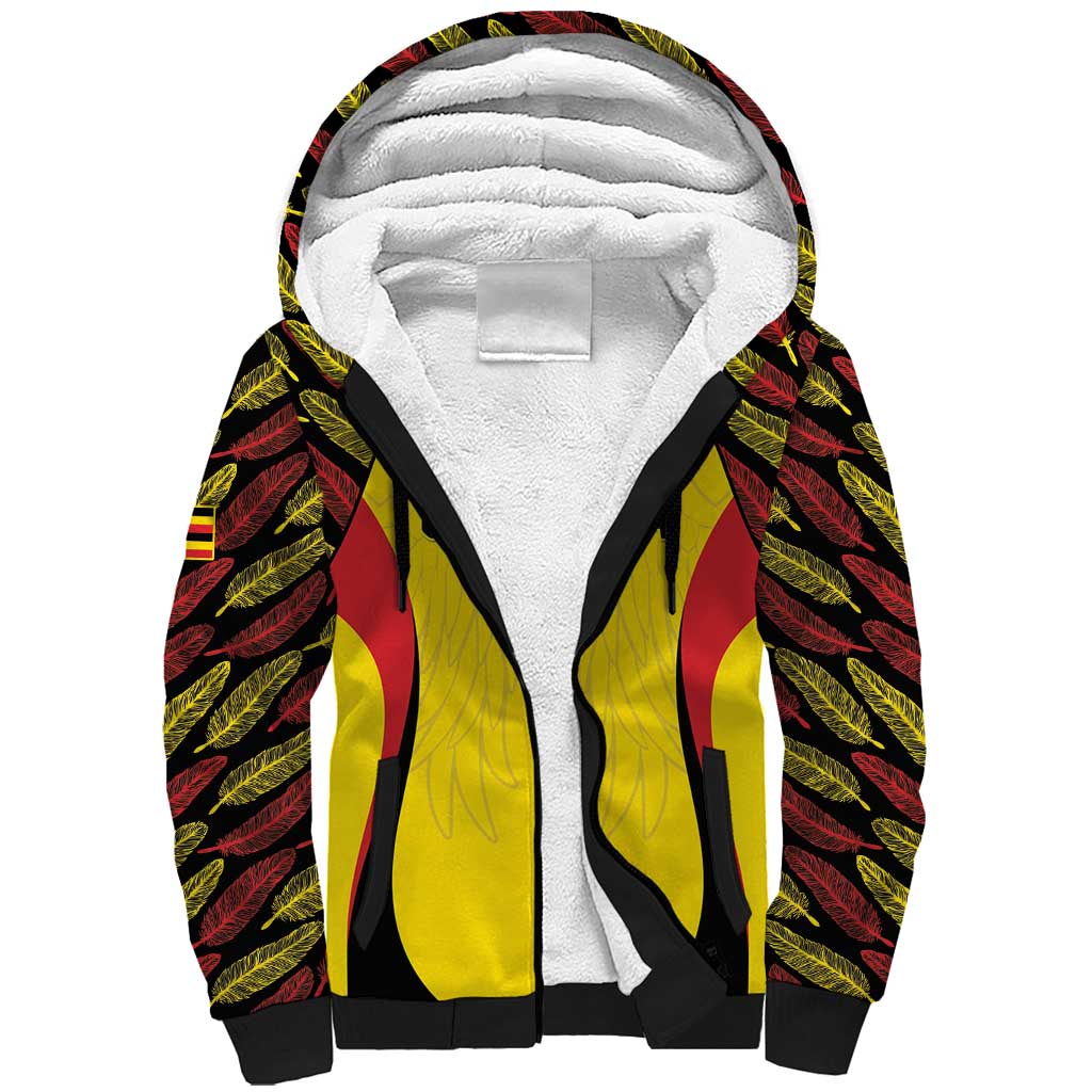 Custom Uganda Cricket Sherpa Hoodie Go Cricket Cranes - Wonder Print Shop