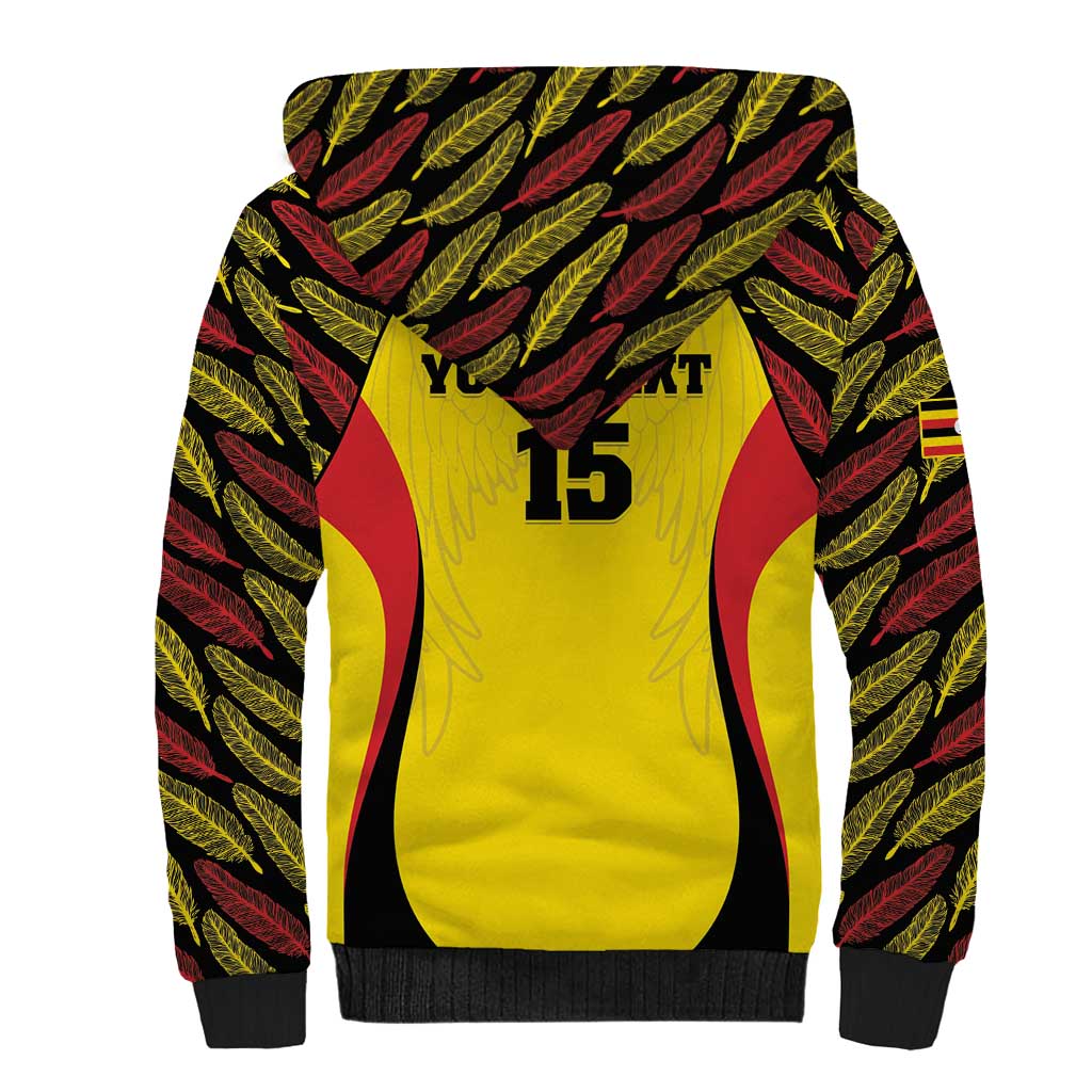 Custom Uganda Cricket Sherpa Hoodie Go Cricket Cranes - Wonder Print Shop