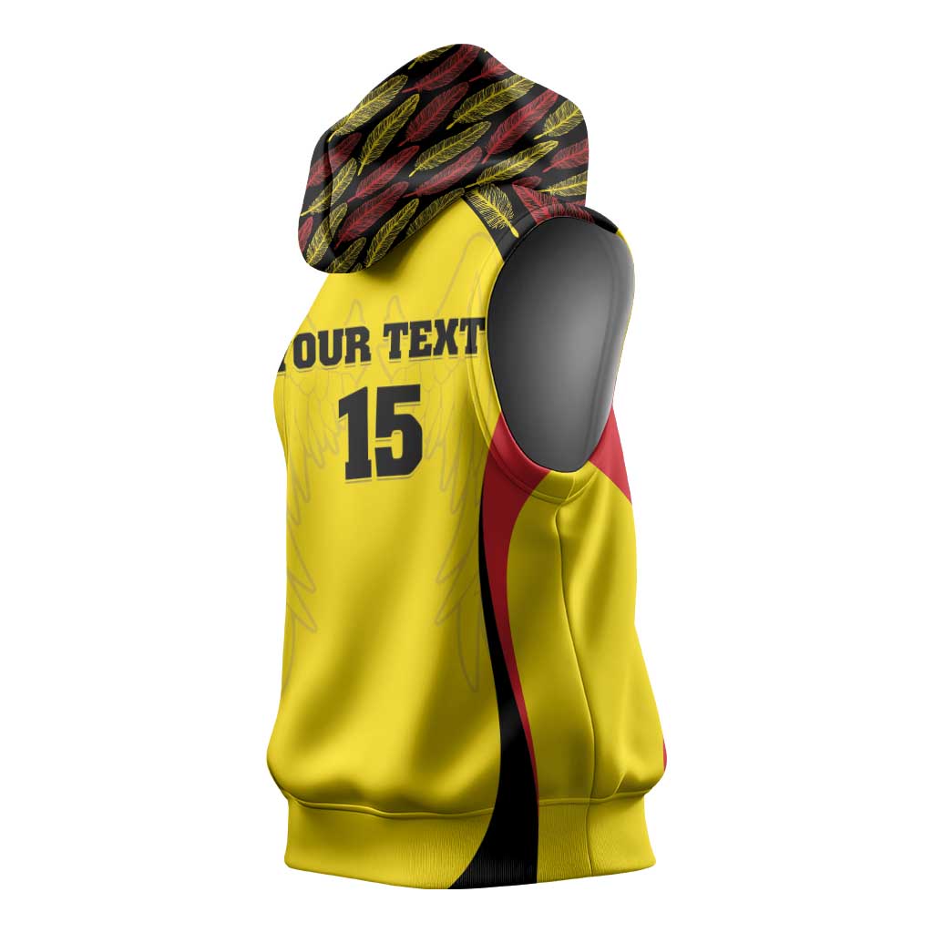 Custom Uganda Cricket Sleeveless Hoodie Go Cricket Cranes - Wonder Print Shop