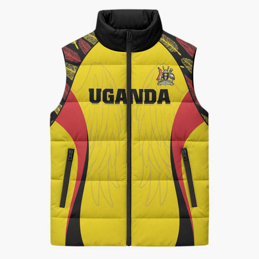 Custom Uganda Cricket Sleeveless Puffer Jacket Go Cricket Cranes - Wonder Print Shop