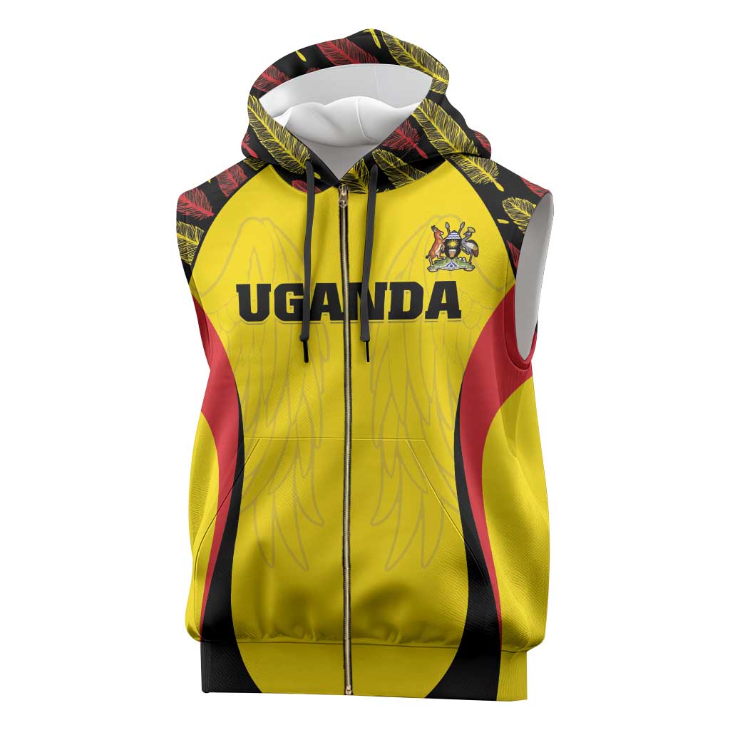 Custom Uganda Cricket Sleeveless Zip Hoodie Go Cricket Cranes - Wonder Print Shop