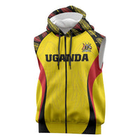 Custom Uganda Cricket Sleeveless Zip Hoodie Go Cricket Cranes - Wonder Print Shop