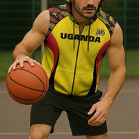 Custom Uganda Cricket Sleeveless Zip Hoodie Go Cricket Cranes - Wonder Print Shop