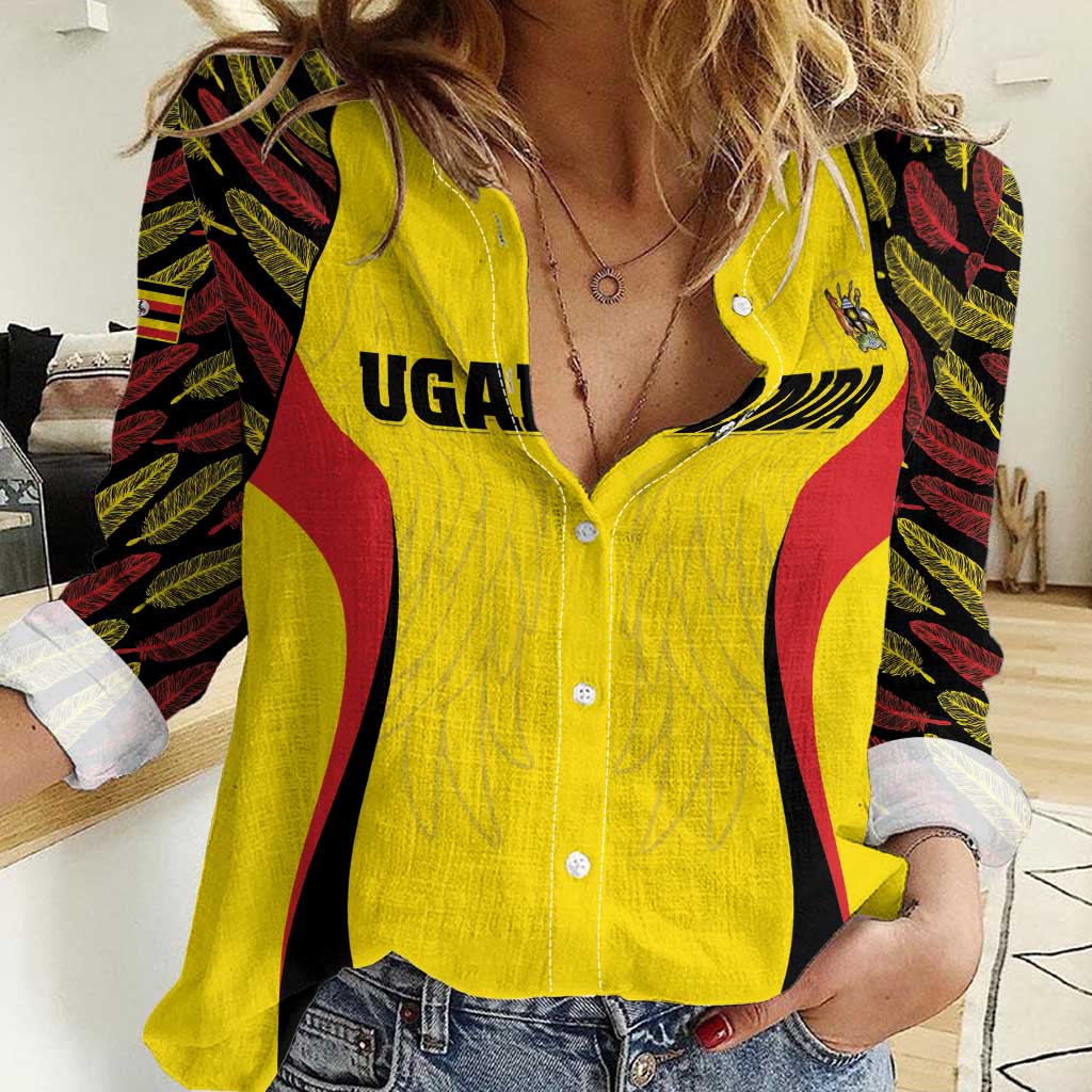 Custom Uganda Cricket Women Casual Shirt Go Cricket Cranes - Wonder Print Shop