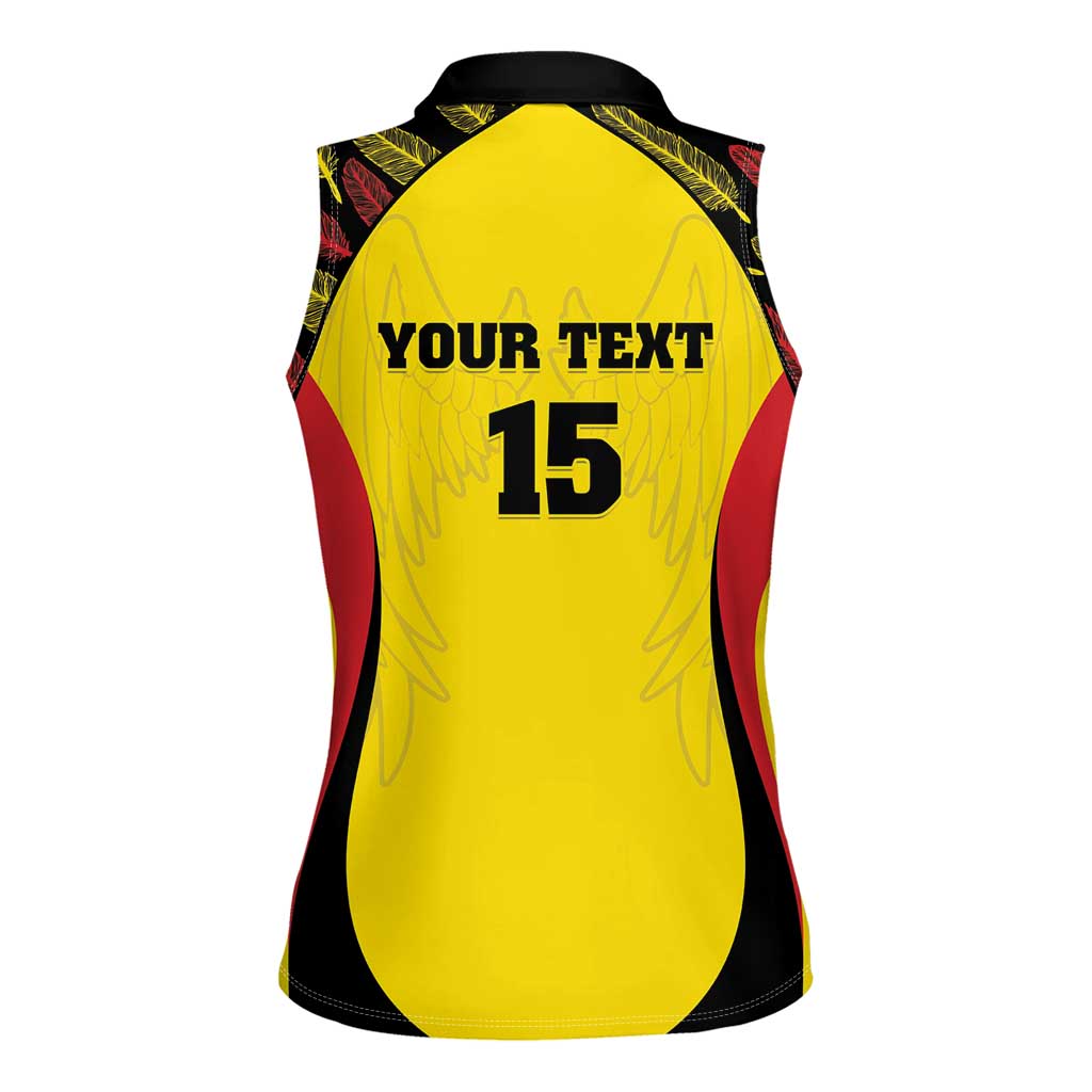 Custom Uganda Cricket Women Sleeveless Polo Shirt Go Cricket Cranes - Wonder Print Shop