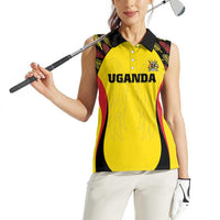 Custom Uganda Cricket Women Sleeveless Polo Shirt Go Cricket Cranes - Wonder Print Shop