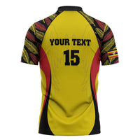 Custom Uganda Cricket Zipper Polo Shirt Go Cricket Cranes - Wonder Print Shop