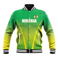 Custom Nigeria Cricket Baseball Jacket Come On Yellow Greens - Wonder Print Shop