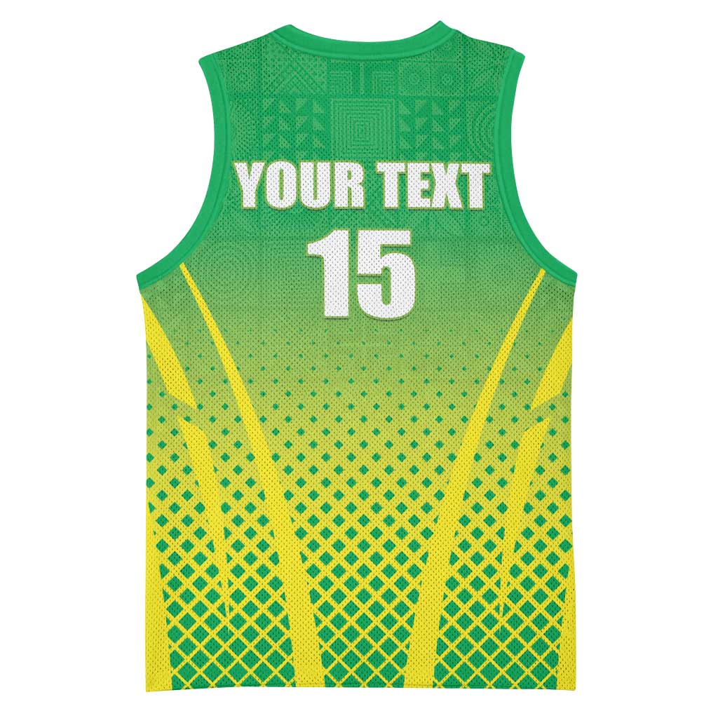 Custom Nigeria Cricket Basketball Jersey Come On Yellow Greens - Wonder Print Shop
