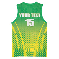 Custom Nigeria Cricket Basketball Jersey Come On Yellow Greens - Wonder Print Shop