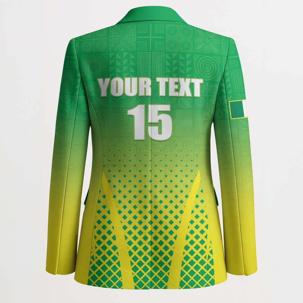 Custom Nigeria Cricket Blazer Come On Yellow Greens - Wonder Print Shop