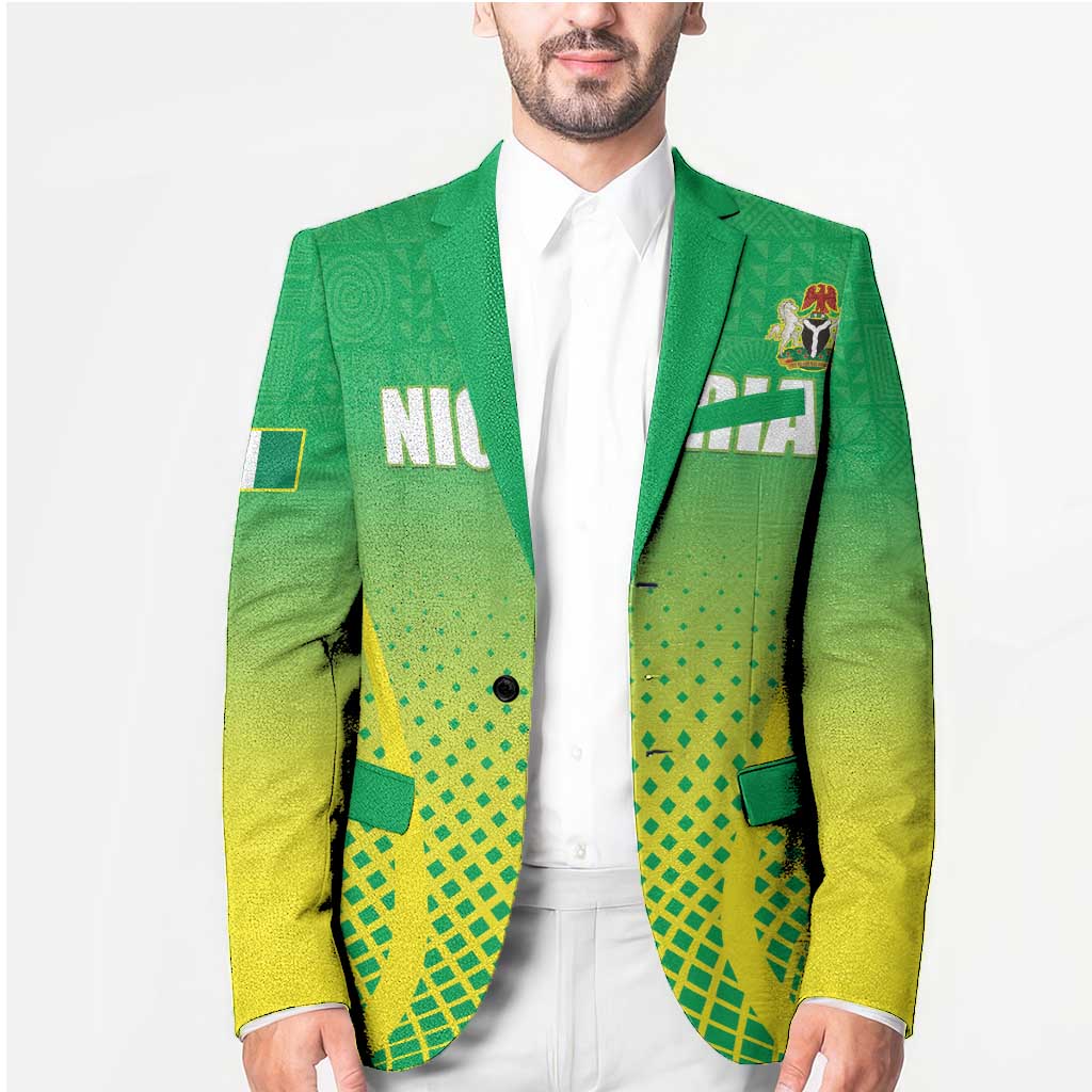 Custom Nigeria Cricket Blazer Come On Yellow Greens - Wonder Print Shop