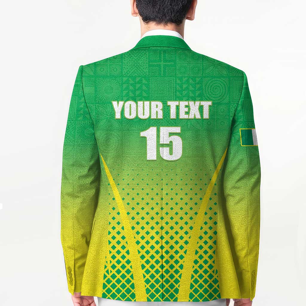 Custom Nigeria Cricket Blazer Come On Yellow Greens - Wonder Print Shop
