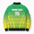 Custom Nigeria Cricket Bomber Puffer Jacket Come On Yellow Greens - Wonder Print Shop