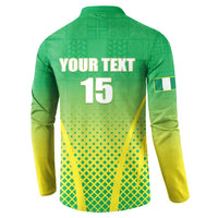 Custom Nigeria Cricket Button Sweatshirt Come On Yellow Greens - Wonder Print Shop