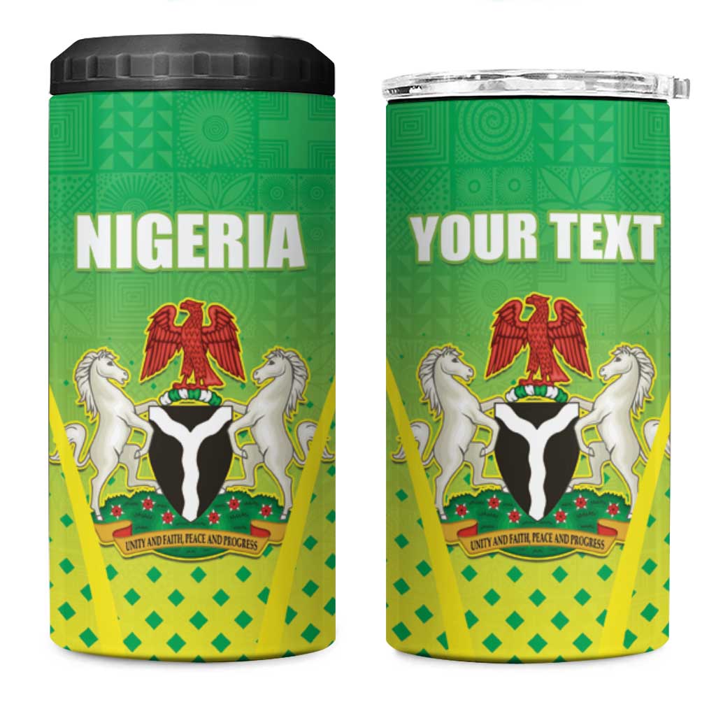 Custom Nigeria Cricket 4 in 1 Can Cooler Tumbler Come On Yellow Greens - Wonder Print Shop