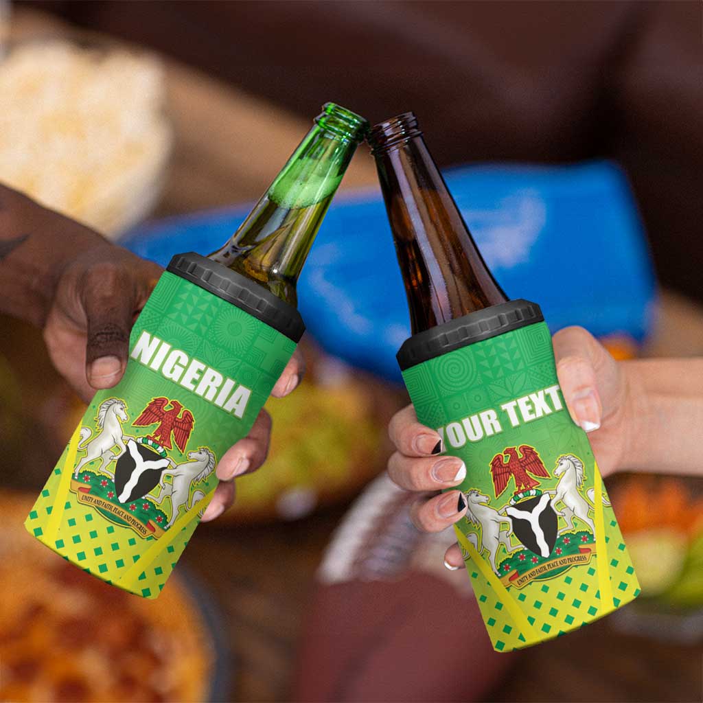 Custom Nigeria Cricket 4 in 1 Can Cooler Tumbler Come On Yellow Greens - Wonder Print Shop