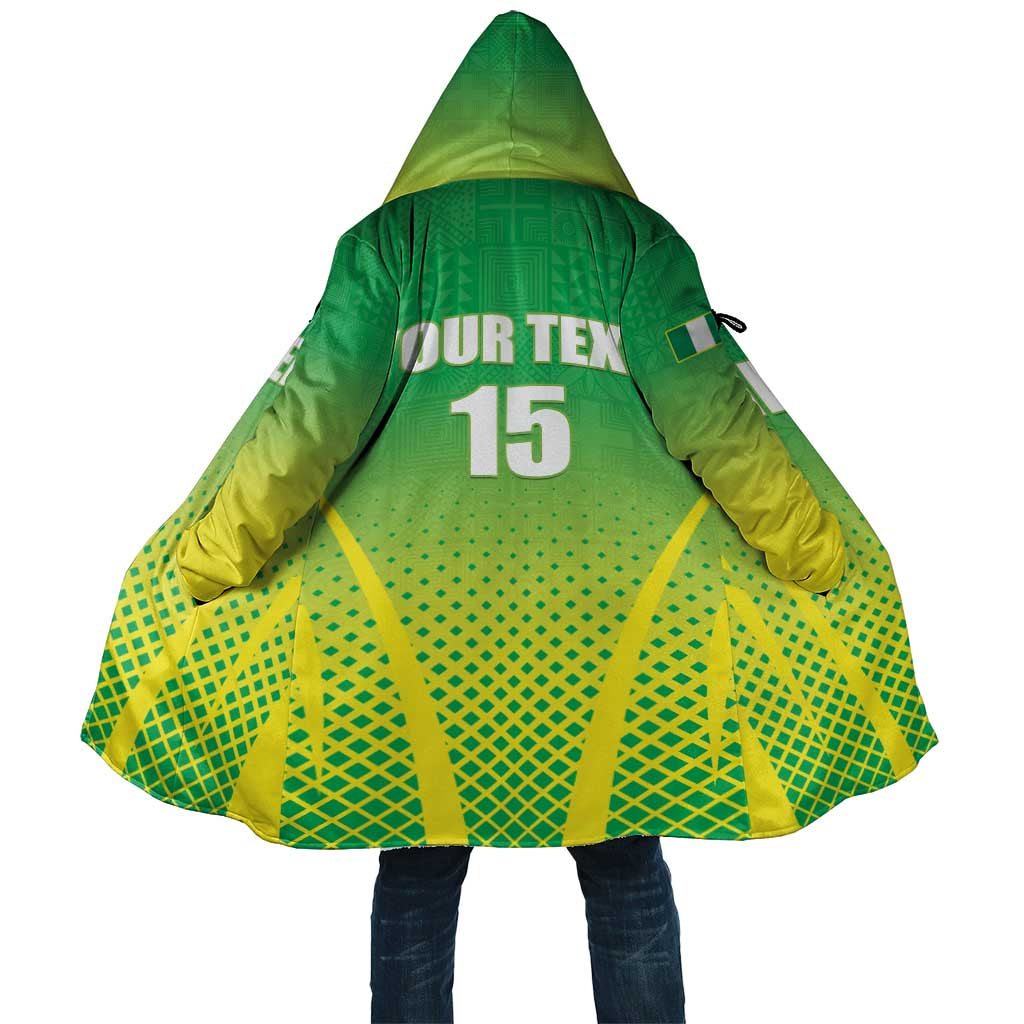 Custom Nigeria Cricket Cloak Come On Yellow Greens - Wonder Print Shop