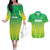 Custom Nigeria Cricket Couples Matching Off The Shoulder Long Sleeve Dress and Hawaiian Shirt Come On Yellow Greens - Wonder Print Shop