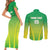 Custom Nigeria Cricket Couples Matching Short Sleeve Bodycon Dress and Long Sleeve Button Shirt Come On Yellow Greens - Wonder Print Shop