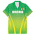 Custom Nigeria Cricket Family Matching Off The Shoulder Long Sleeve Dress and Hawaiian Shirt Come On Yellow Greens - Wonder Print Shop