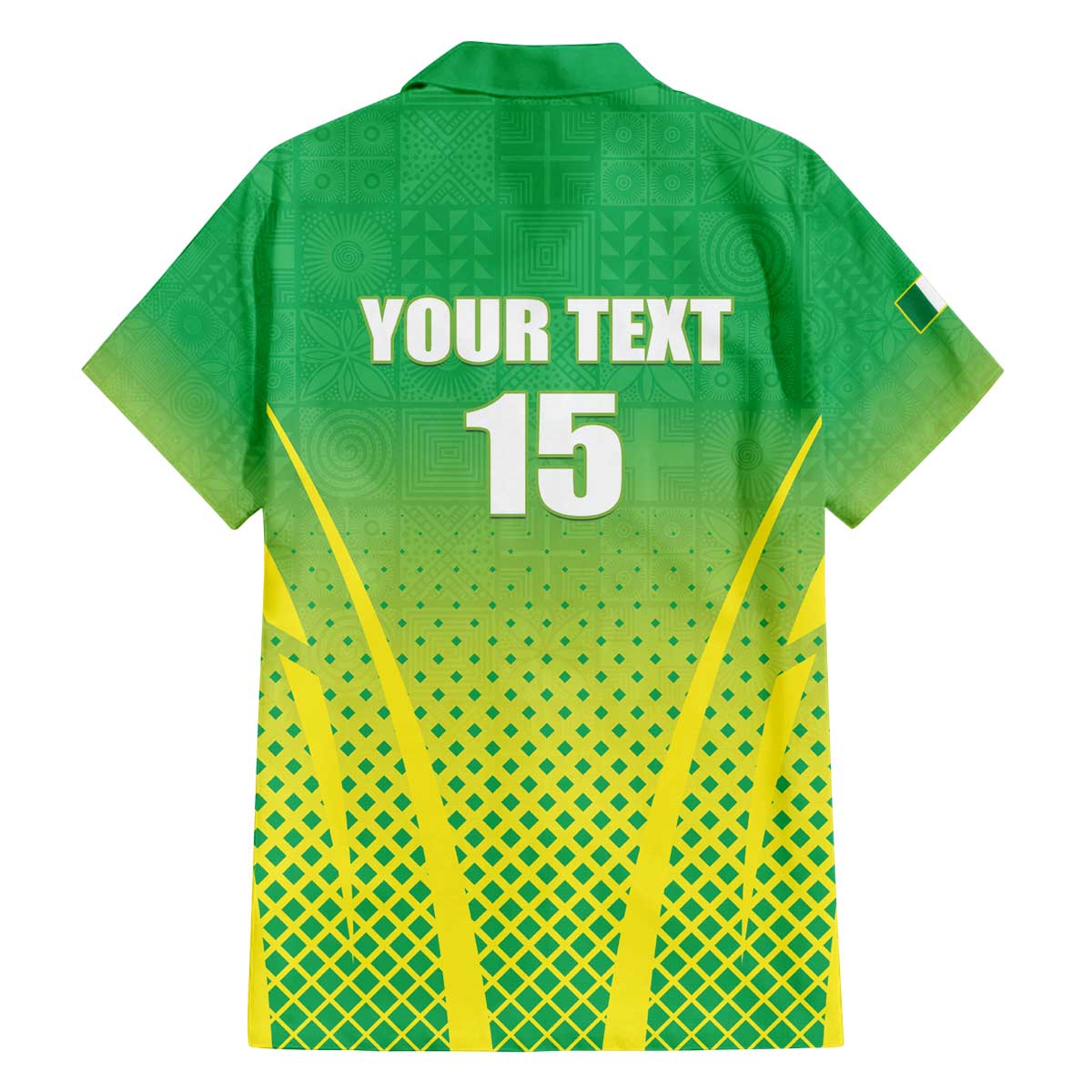 Custom Nigeria Cricket Family Matching Off The Shoulder Long Sleeve Dress and Hawaiian Shirt Come On Yellow Greens - Wonder Print Shop