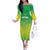 Custom Nigeria Cricket Family Matching Off The Shoulder Long Sleeve Dress and Hawaiian Shirt Come On Yellow Greens - Wonder Print Shop