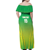 Custom Nigeria Cricket Family Matching Off Shoulder Maxi Dress and Hawaiian Shirt Come On Yellow Greens - Wonder Print Shop