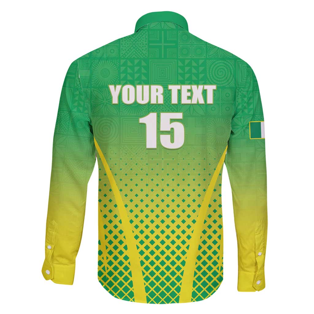 Custom Nigeria Cricket Family Matching Off Shoulder Short Dress and Hawaiian Shirt Come On Yellow Greens - Wonder Print Shop