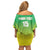 Custom Nigeria Cricket Family Matching Off Shoulder Short Dress and Hawaiian Shirt Come On Yellow Greens - Wonder Print Shop