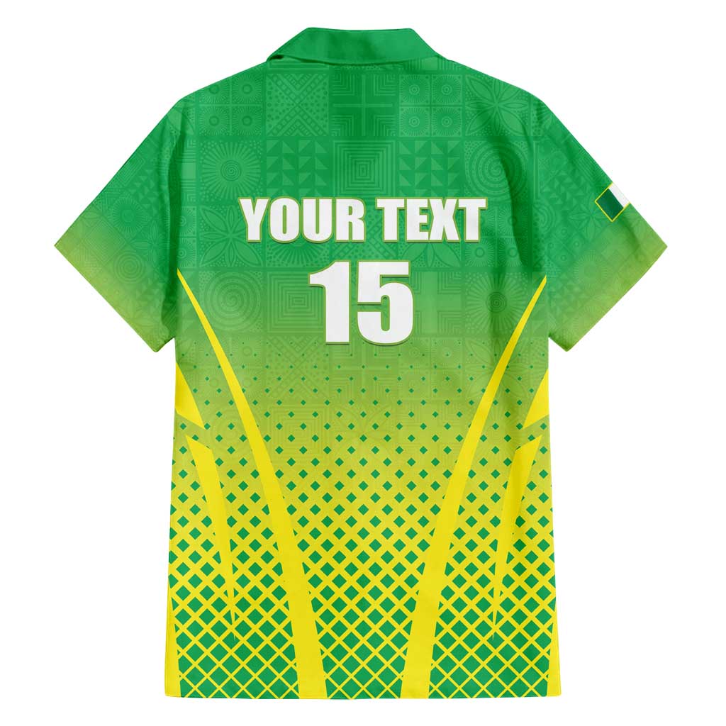 Custom Nigeria Cricket Family Matching Puletasi and Hawaiian Shirt Come On Yellow Greens - Wonder Print Shop