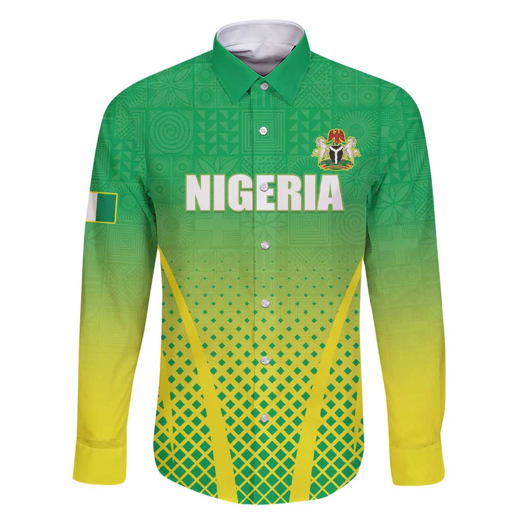 Custom Nigeria Cricket Family Matching Short Sleeve Bodycon Dress and Hawaiian Shirt Come On Yellow Greens - Wonder Print Shop