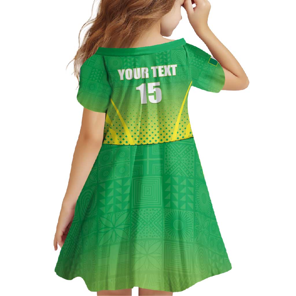 Custom Nigeria Cricket Family Matching Tank Maxi Dress and Hawaiian Shirt Come On Yellow Greens - Wonder Print Shop